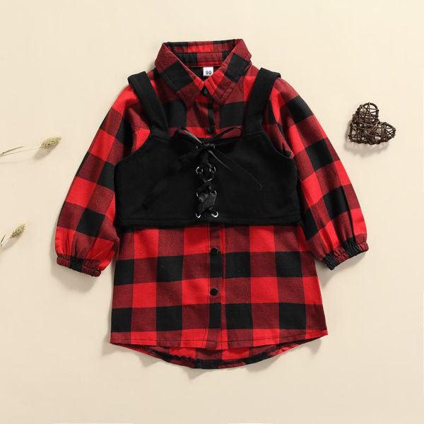 girl's dresses girls casual two-piece clothes set, plaid printed pattern balloon sleeve dress and black tie-up vest, Red;yellow
girl's dresses girls casual two-piece clothes set, plaid printed pattern balloon sleeve dress and black tie-up vest, Red;yellow