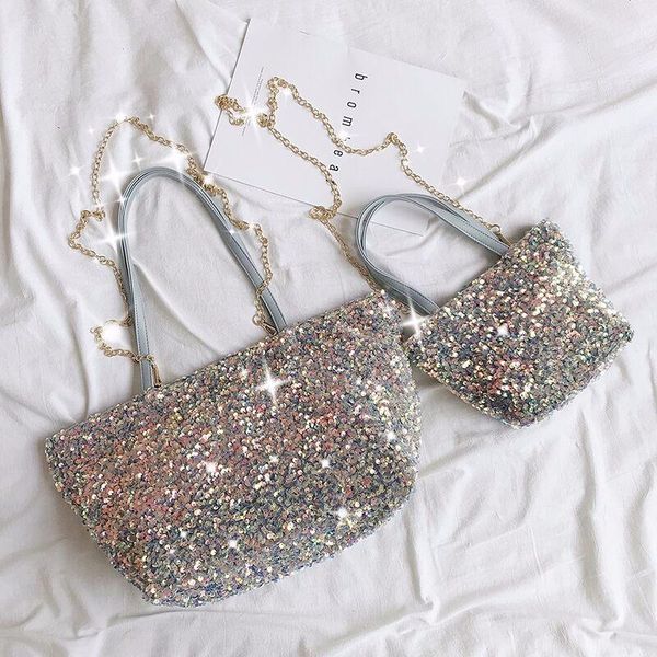 women totes bag 2021 fashion shining bling sequined handbag holiday vacation travel shopping chic chain shoulder crossbody bags
women totes bag 2021 fashion shining bling sequined handbag holiday vacation travel shopping chic chain shoulder crossbody bags