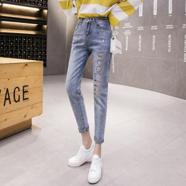 women's jeans spring summer european clothes boyfriend women fashion diamonds high waist ropa mujer cotton harem ninth pants b05919, Blue
women's jeans spring summer european clothes boyfriend women fashion diamonds high waist ropa mujer cotton harem ninth pants b05919, Blue