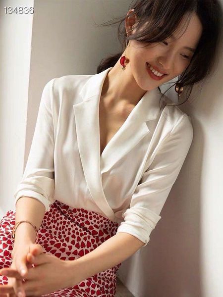 women's blouses & shirts zk703 fashion 2021 runway luxury european design party style clothing, White
women's blouses & shirts zk703 fashion 2021 runway luxury european design party style clothing, White
