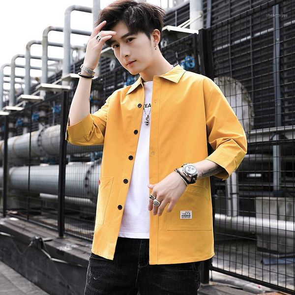 men's dress shirts 2021 shirt korean fashion tooling half sleeve 7 / 6 spring and autumn coat thin style, White;black
men's dress shirts 2021 shirt korean fashion tooling half sleeve 7 / 6 spring and autumn coat thin style, White;black