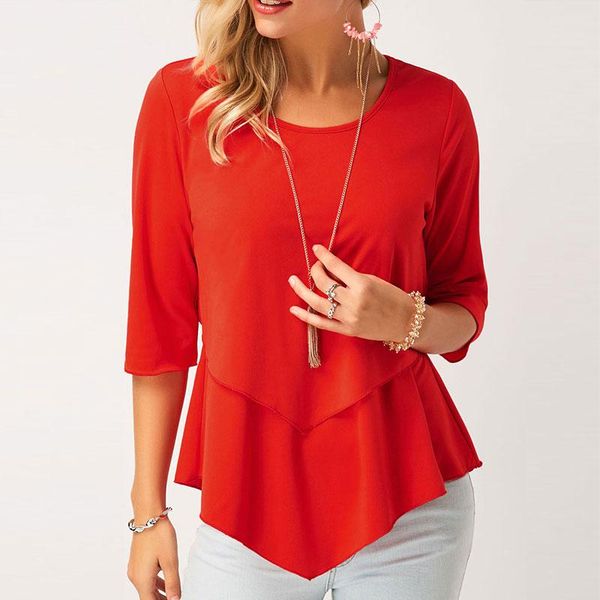 casual o-neck half sleeve women blouse shirts summer autumn ruffles hem solid elegant office lady 6q1795 women's blouses &, White
casual o-neck half sleeve women blouse shirts summer autumn ruffles hem solid elegant office lady 6q1795 women's blouses &, White