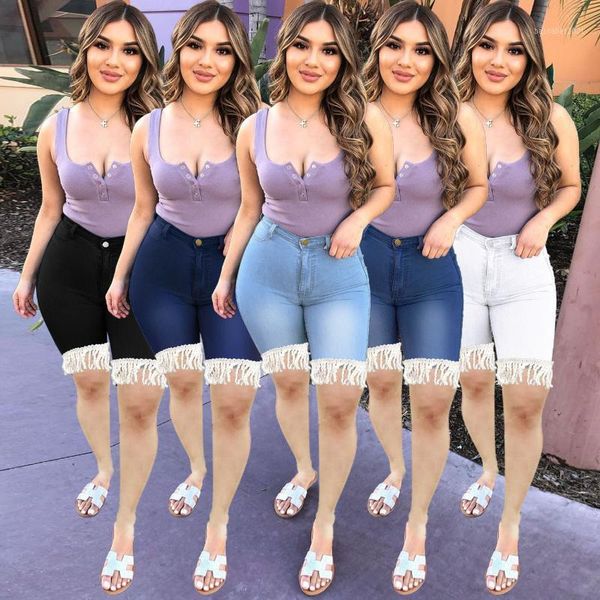 women's jeans plus size fashion personality wild creative tassel denim shorts five-point pants for women, Blue
women's jeans plus size fashion personality wild creative tassel denim shorts five-point pants for women, Blue