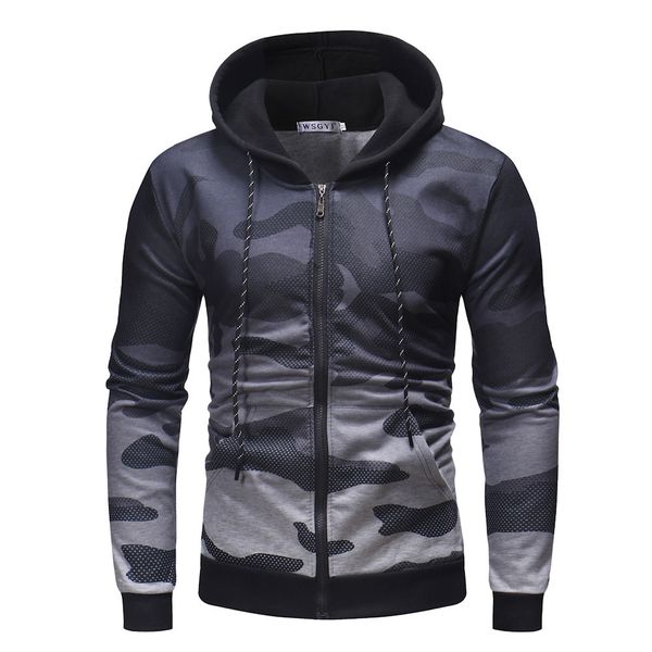 Fashion Fleece Youth Gradient Camouflage Hooded Slim Long Sleeve Zipper Men's Casual Sweater Hoodies, Gray
Fashion Fleece Youth Gradient Camouflage Hooded Slim Long Sleeve Zipper Men's Casual Sweater Hoodies, Gray