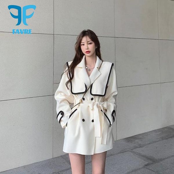 women's wool & blends favre woolen coat jacket mid-length autumn winter bandage double-breasted overcoat trendy korean, Black
women's wool & blends favre woolen coat jacket mid-length autumn winter bandage double-breasted overcoat trendy korean, Black
