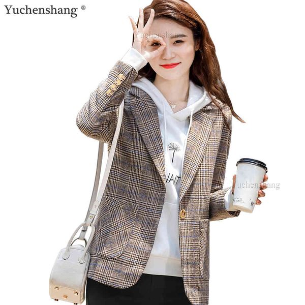 women's suits & blazers new arrival women girl winter plaid blazer casual female loose coat coffee jacket with real pocket, White;black
women's suits & blazers new arrival women girl winter plaid blazer casual female loose coat coffee jacket with real pocket, White;black
