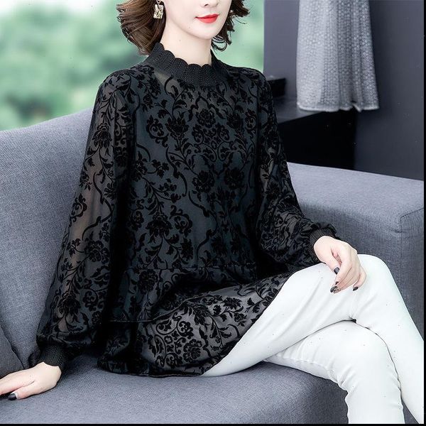 lace long sleeved ruffled women shirts bottoming shirt female large size turtleneck stitching solid color blouses pullover spring, White
lace long sleeved ruffled women shirts bottoming shirt female large size turtleneck stitching solid color blouses pullover spring, White