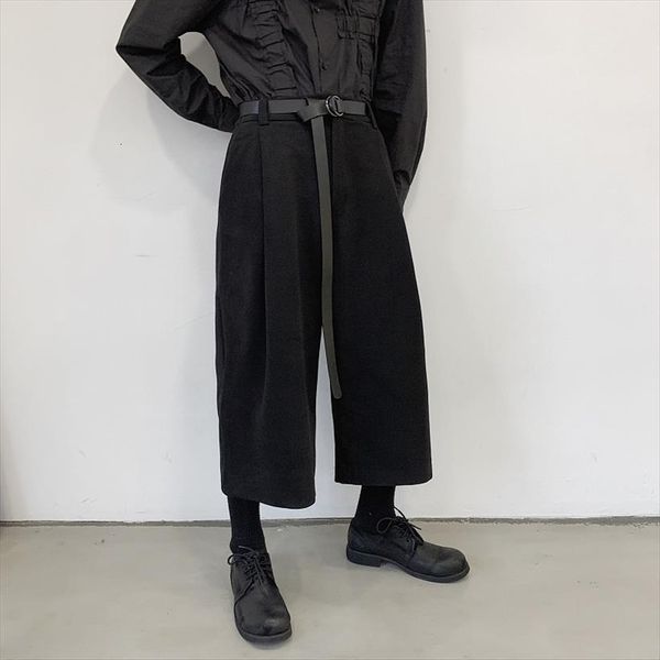 black loose casual woolen women pants wide leg with belt male japan streetwear hip hop gothic straight harem trouser kimono
black loose casual woolen women pants wide leg with belt male japan streetwear hip hop gothic straight harem trouser kimono