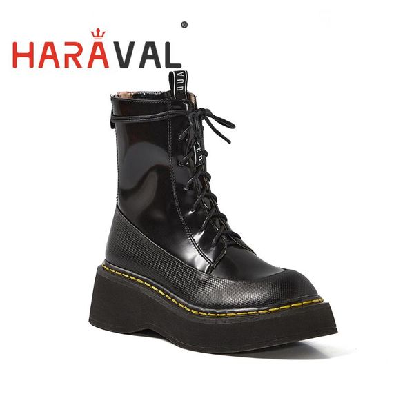 boots haraval women 2021 thick bottom flat ankle cross lace up zipper lady footwear cool girl e10l, Black
boots haraval women 2021 thick bottom flat ankle cross lace up zipper lady footwear cool girl e10l, Black