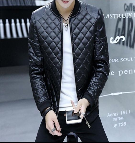 men's fur & faux european and american pu leather jacket coats fashion leisure prismatic checked high collar zipper self-cultivation, Black
men's fur & faux european and american pu leather jacket coats fashion leisure prismatic checked high collar zipper self-cultivation, Black