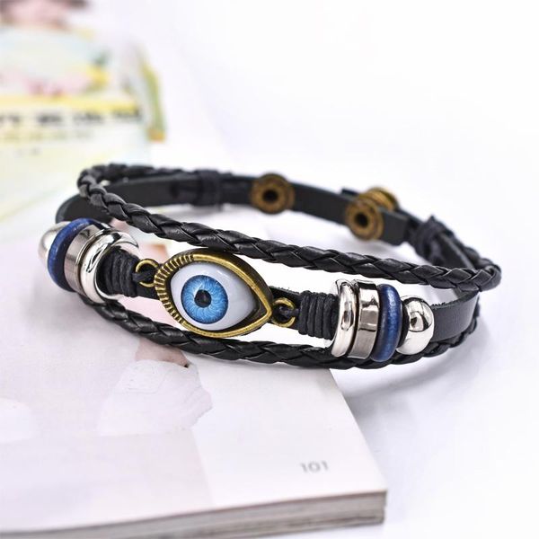 charm bracelets fashion turkish evil eyes multilayer bracelet for men bohemian blue eye vintage devil leather bangle goth jewelry gift, Golden;silver
charm bracelets fashion turkish evil eyes multilayer bracelet for men bohemian blue eye vintage devil leather bangle goth jewelry gift, Golden;silver