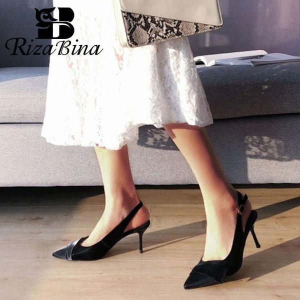 dress shoes rizabina 2021 women pumps pointed toe thin heel buckle slingback beige office lady solid color ladies footwear size 33-40, Black
dress shoes rizabina 2021 women pumps pointed toe thin heel buckle slingback beige office lady solid color ladies footwear size 33-40, Black