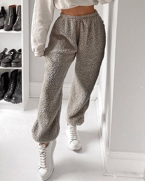 women's pants & capris solid high waist fluffy casual, Black;white
women's pants & capris solid high waist fluffy casual, Black;white