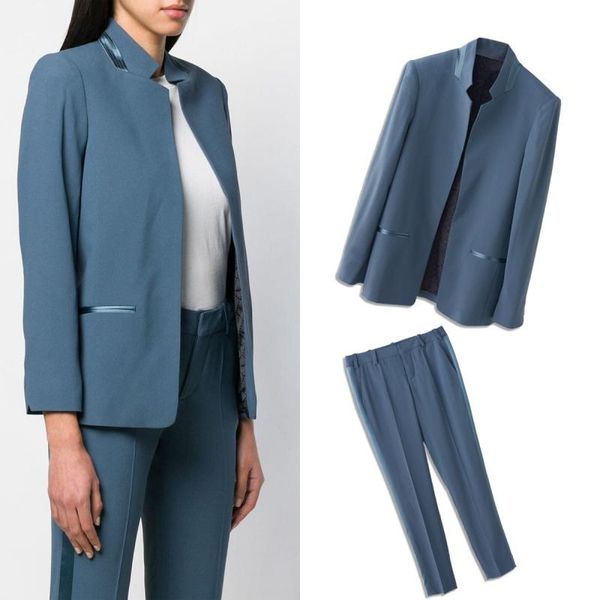 elfstyle women blue stand collar long sleeve ol blazer suit - ladies pants 2 piece set women's two, White
elfstyle women blue stand collar long sleeve ol blazer suit - ladies pants 2 piece set women's two, White