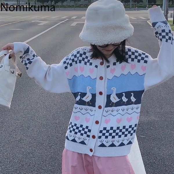 nomikuma arrival o neck long sleeve sweet cute cardigan women plaid love heart pattern fashion sweater korean 3c194 210514, White;black
nomikuma arrival o neck long sleeve sweet cute cardigan women plaid love heart pattern fashion sweater korean 3c194 210514, White;black