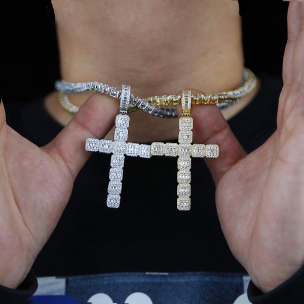 silver color cz cross pendant necklace with gold 5mm tennis chain out cubic zirconia hiphop fashion gift chains
silver color cz cross pendant necklace with gold 5mm tennis chain out cubic zirconia hiphop fashion gift chains