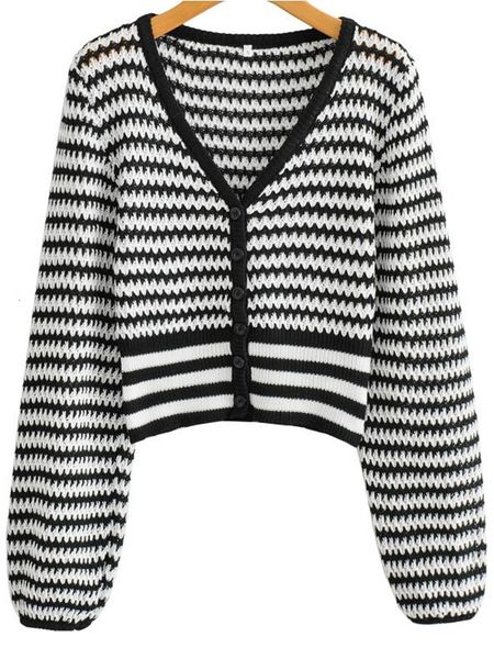 women's knits & tees zawfl-cardigan women's striped fabric, loose and thick v-neck sweater, knitted fabric, White
women's knits & tees zawfl-cardigan women's striped fabric, loose and thick v-neck sweater, knitted fabric, White