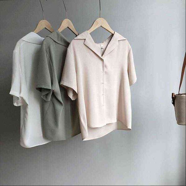 womens shirt chiffon short sleeves summer wear korean loose simple thin casual blouse tide in stock, White
womens shirt chiffon short sleeves summer wear korean loose simple thin casual blouse tide in stock, White