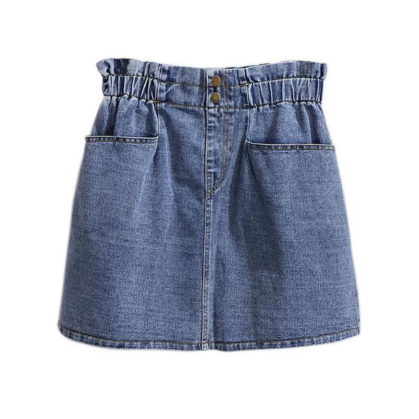 skirts blue loose denim spring casual cotton clothing elastic waist buttons pockets zipper plus size knee-length for women, Black
skirts blue loose denim spring casual cotton clothing elastic waist buttons pockets zipper plus size knee-length for women, Black