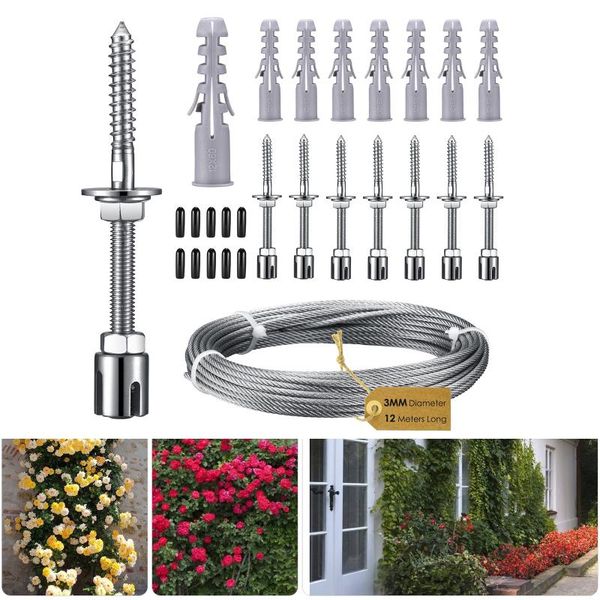 fencing, trellis & gates professional plant climbing green wall mesh stainless steel plants 8 holders 12 m rope complete system
fencing, trellis & gates professional plant climbing green wall mesh stainless steel plants 8 holders 12 m rope complete system