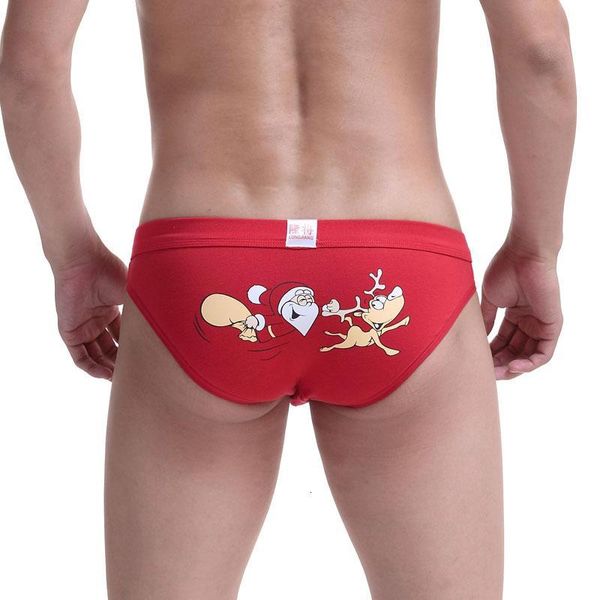 underpants mens cotton underwear briefs men u convex pouch breathable male printed gay panties christmas gifts 32m5, Black;white