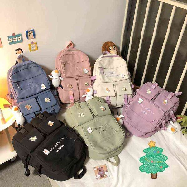 women backpack kawaii fashion cute lady nylon backpacks large capacity school bags for teenager student girl y1105
women backpack kawaii fashion cute lady nylon backpacks large capacity school bags for teenager student girl y1105