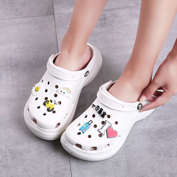 women sandals summer hole slippers beach anti-skid thick bottom outside increase shoes for women sandalias mujer 523, Black
women sandals summer hole slippers beach anti-skid thick bottom outside increase shoes for women sandalias mujer 523, Black