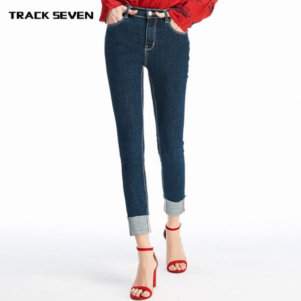 spring small leg women's high waist nine point slim flanging, Blue
spring small leg women's high waist nine point slim flanging, Blue