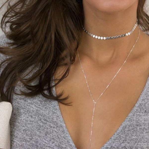 pendant necklaces 2021 long chain necklace multilayer stainless steel gold for women fashion female jewelry collar, Silver
pendant necklaces 2021 long chain necklace multilayer stainless steel gold for women fashion female jewelry collar, Silver