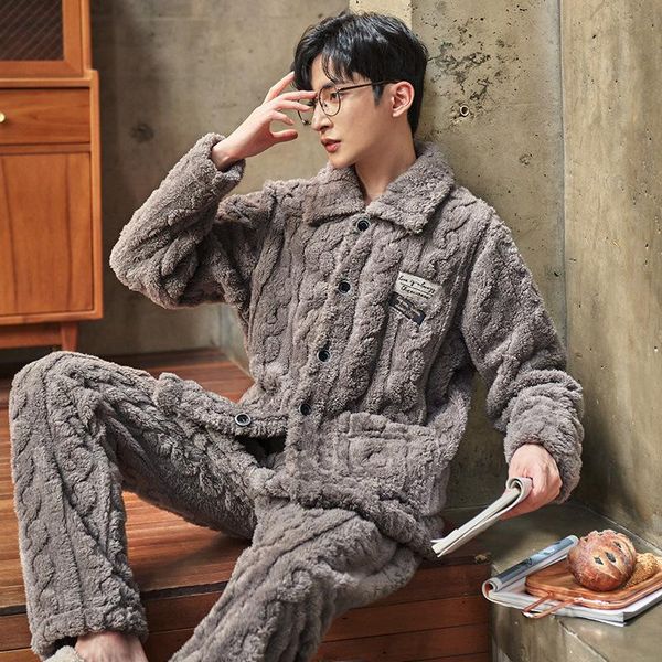 men's sleepwear winter pajamas set men casual nightwear loose 2pcs male coral fleece pyjamas suit large size 3xl shirt&pants homewear, Black;brown
men's sleepwear winter pajamas set men casual nightwear loose 2pcs male coral fleece pyjamas suit large size 3xl shirt&pants homewear, Black;brown