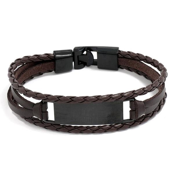 bangle jessinshow woven leather rope wrapping punk style classic multi-layer buckle men's bracelet 21cm gifts, Black
bangle jessinshow woven leather rope wrapping punk style classic multi-layer buckle men's bracelet 21cm gifts, Black