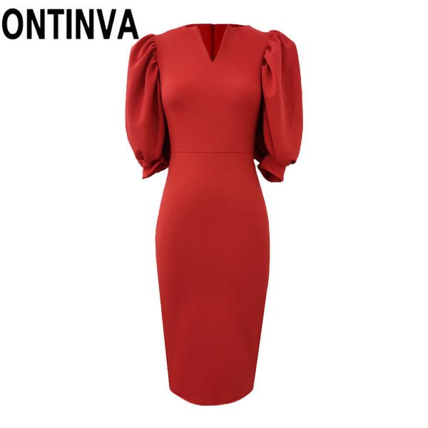 women soft slim fit orange red bodycon sheath midi length elegant dress lantern sleeve plus size party dresses s xl 210527, Black;gray
women soft slim fit orange red bodycon sheath midi length elegant dress lantern sleeve plus size party dresses s xl 210527, Black;gray