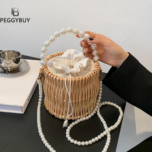 evening bags retro women rattan woven handbags basket pearl handle shoulder crossbody bag small straw bucket lady travel purses
evening bags retro women rattan woven handbags basket pearl handle shoulder crossbody bag small straw bucket lady travel purses