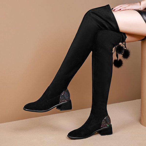 boots female stretch night club party shoes woman winter high heels cow suede women over the knee, Black
boots female stretch night club party shoes woman winter high heels cow suede women over the knee, Black