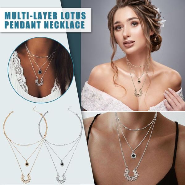 pendant necklaces 2021 autumn trendy women's boho style vintage ethnic multi-layer lotus and obsidian long necklace 21702, Silver
pendant necklaces 2021 autumn trendy women's boho style vintage ethnic multi-layer lotus and obsidian long necklace 21702, Silver