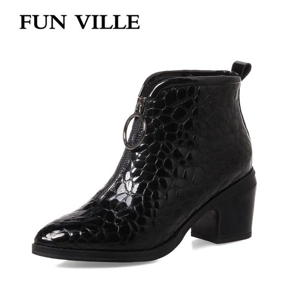 boots fun ville fashion women ankle autumn winter for woman genuine leather pointed toe ladies shoes 34-43, Black
boots fun ville fashion women ankle autumn winter for woman genuine leather pointed toe ladies shoes 34-43, Black