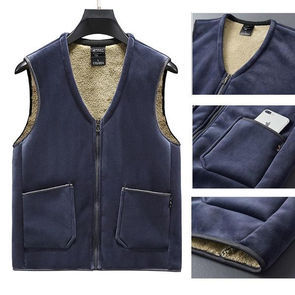 men's vests men fleece thick solid color stand collar zipper sleeveless vest jacket for casual male autumn winter warm waistcoat 2021, Black;white
men's vests men fleece thick solid color stand collar zipper sleeveless vest jacket for casual male autumn winter warm waistcoat 2021, Black;white