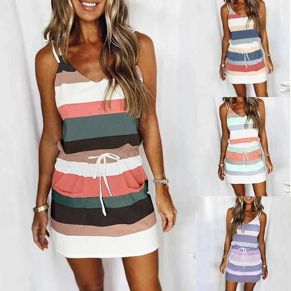 casual dresses striped dress women summer causal spaghetti strap mini vintage drawstring party ladies comfortable outfit, Black;gray
casual dresses striped dress women summer causal spaghetti strap mini vintage drawstring party ladies comfortable outfit, Black;gray