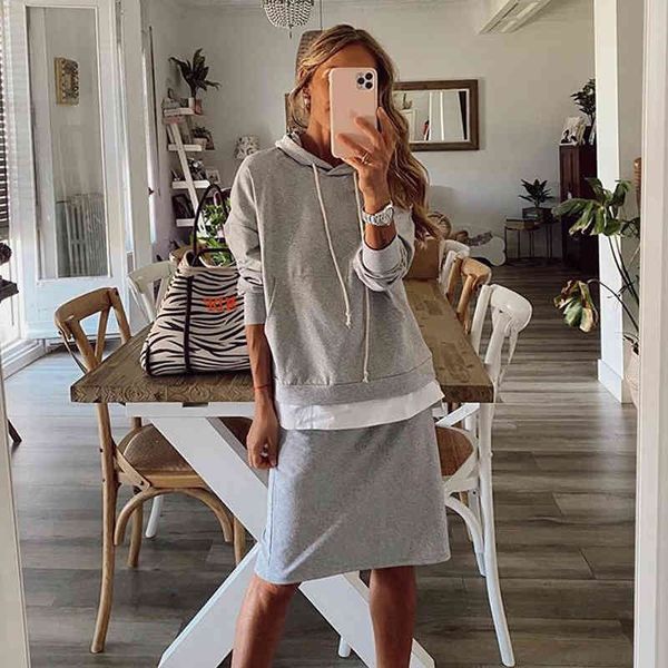 ladies skirt casual two-pieces women skirt suit long sleeve big pockets hoodies and knee length autumn high streer set, White
ladies skirt casual two-pieces women skirt suit long sleeve big pockets hoodies and knee length autumn high streer set, White