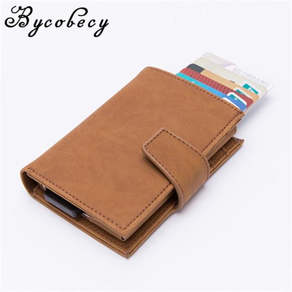 card holders bycobecy 2021 arrival pu leather aluminum women and men vintage id wallets high quality, Brown;gray
card holders bycobecy 2021 arrival pu leather aluminum women and men vintage id wallets high quality, Brown;gray