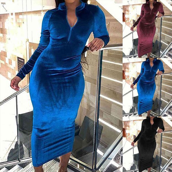 autumn winter long sleeve solid womens dresses color zipper bodycon midi party dress woman fashion elegant ropa de mujer, Black;gray
autumn winter long sleeve solid womens dresses color zipper bodycon midi party dress woman fashion elegant ropa de mujer, Black;gray