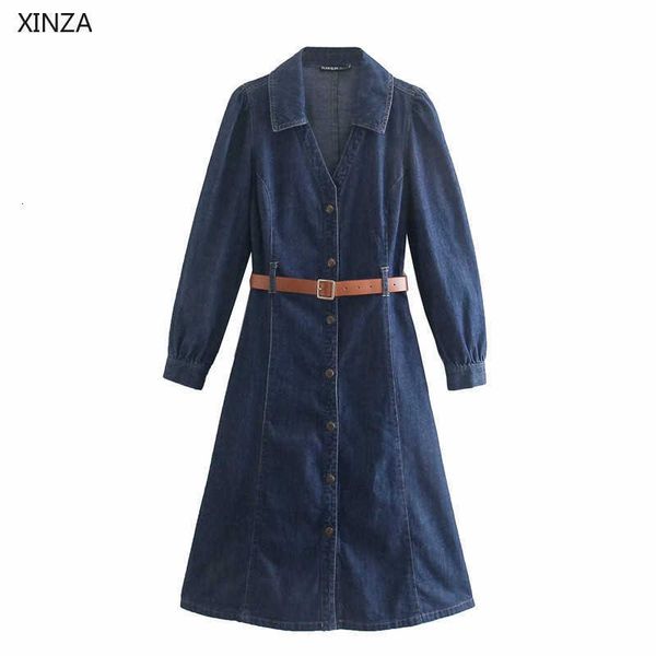 casual dresses women vintage denim long sleeve belt office spring woman chic button up slim blue midi vestidos ux5y, Black;gray
casual dresses women vintage denim long sleeve belt office spring woman chic button up slim blue midi vestidos ux5y, Black;gray