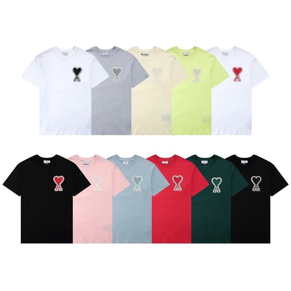 2021 spring and summer new star same ami love t-shirt embroidered red peach a loose men and women lovers cotton short sleeves, White;black
2021 spring and summer new star same ami love t-shirt embroidered red peach a loose men and women lovers cotton short sleeves, White;black