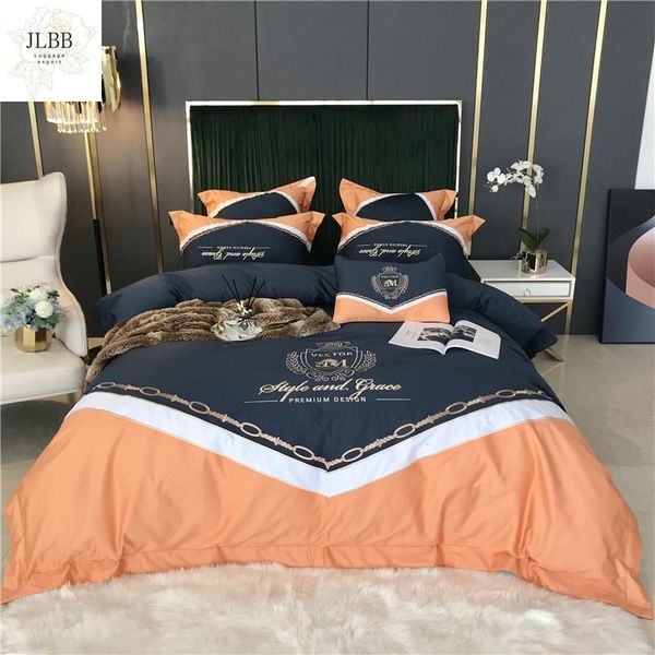 bedding sets premium blue orange splicing embroidery 60s satin like silk cotton set duvet cover bed linen fitted sheet pillowcases
bedding sets premium blue orange splicing embroidery 60s satin like silk cotton set duvet cover bed linen fitted sheet pillowcases