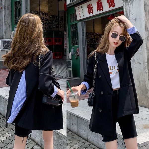 women's jackets color contrast fried street suit jacket korean loose design minority spring and autumn small 2021, Black;brown
women's jackets color contrast fried street suit jacket korean loose design minority spring and autumn small 2021, Black;brown