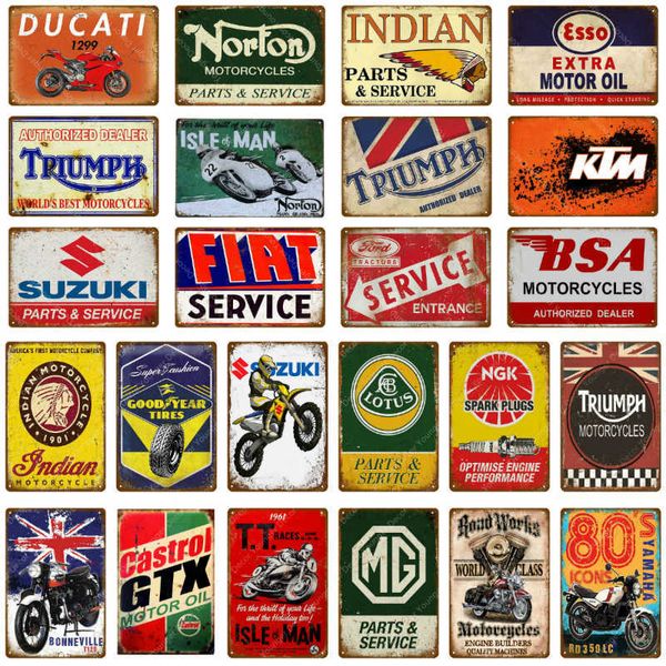 motor oil metal signs classic motorcycle poster vintage painting decorative wall plaque for bar pub garage decoration yj125
motor oil metal signs classic motorcycle poster vintage painting decorative wall plaque for bar pub garage decoration yj125
