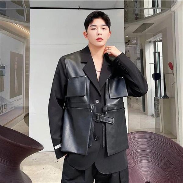 men's vests pu leather vest men 2021 spring and summer clothing multi pocket rivet design black sleeveless streetwear locomotive, Black;white
men's vests pu leather vest men 2021 spring and summer clothing multi pocket rivet design black sleeveless streetwear locomotive, Black;white