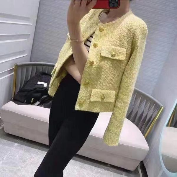 women's wool & blends autumn winter 2021 tweed jackets women single breasted golden buttons slim short overcoats woolen coats, Black
women's wool & blends autumn winter 2021 tweed jackets women single breasted golden buttons slim short overcoats woolen coats, Black