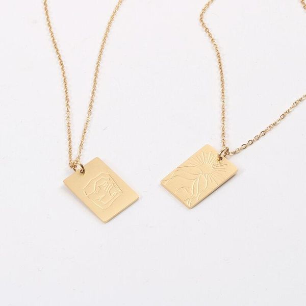 pendant necklaces allme abstract head portrait titanium steel necklace for women gold color square geometric chokers gifts, Silver
pendant necklaces allme abstract head portrait titanium steel necklace for women gold color square geometric chokers gifts, Silver