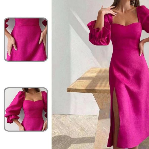 casual dresses autumn retro solid color mid-calf long dress skin-friendly midi square collar for date, Black;gray
casual dresses autumn retro solid color mid-calf long dress skin-friendly midi square collar for date, Black;gray